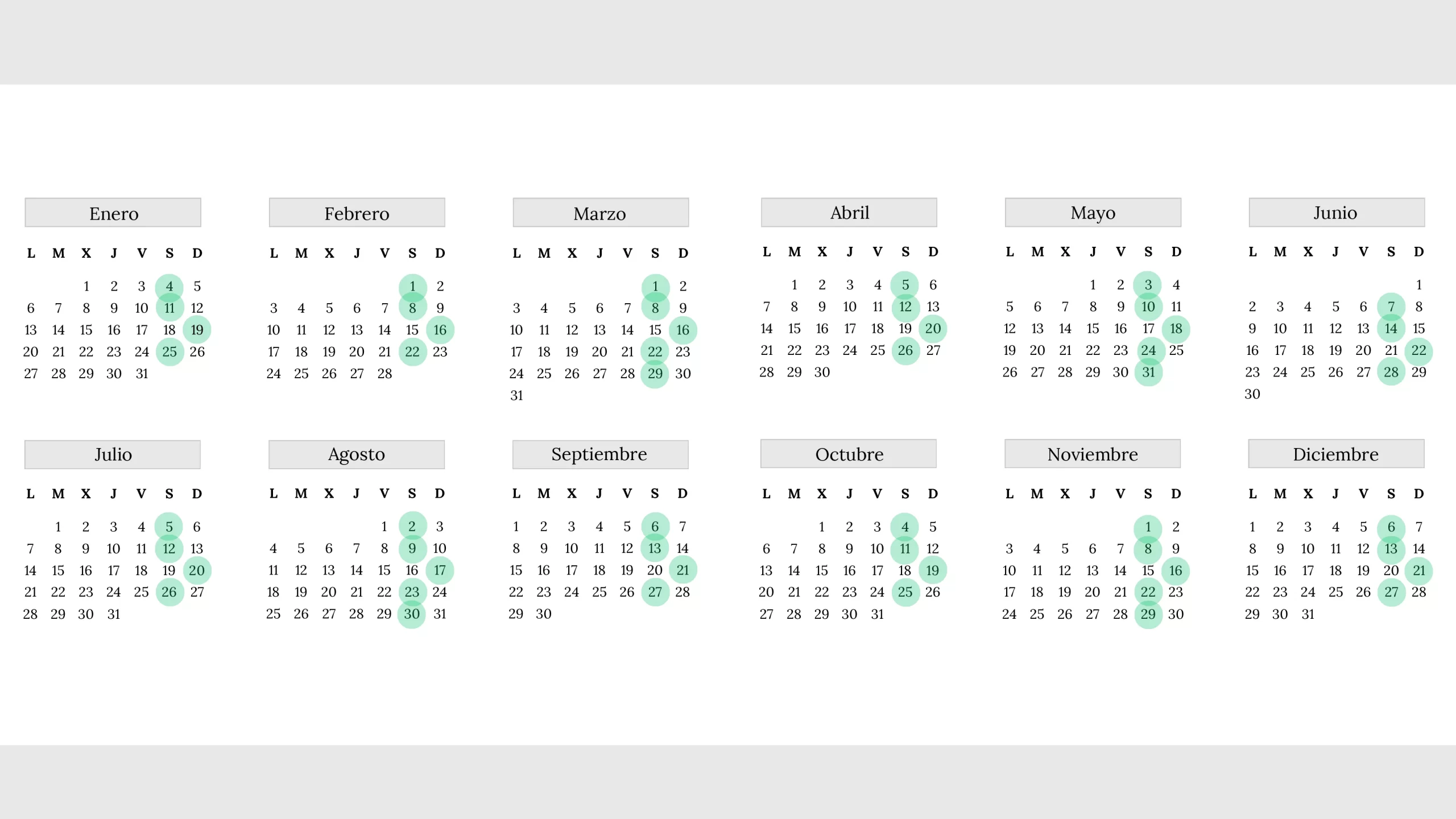 Image of the Calendar exam VCA 2025